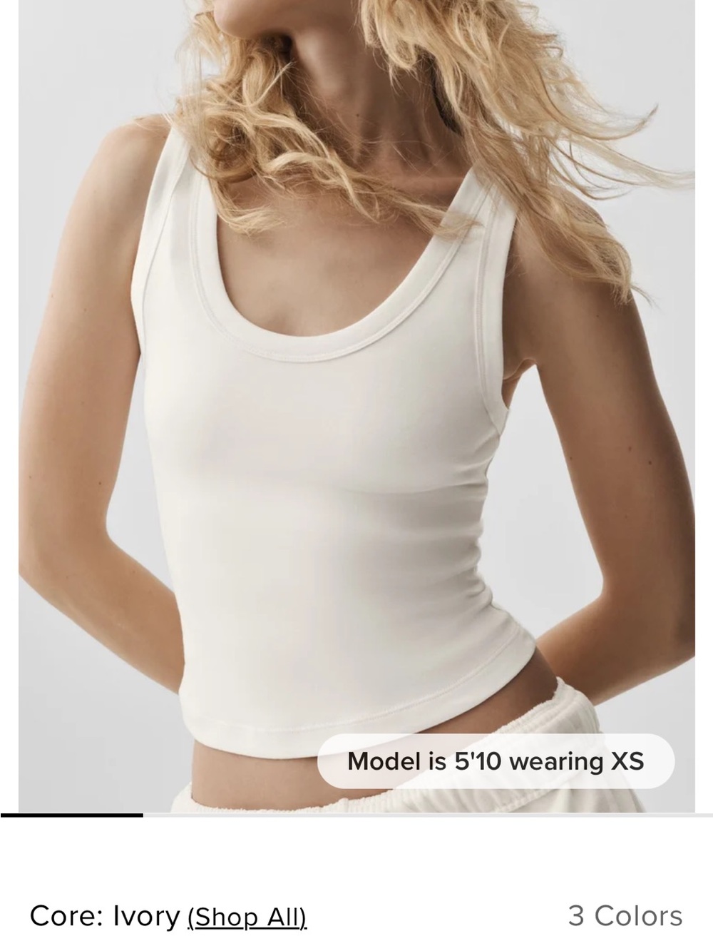 ALO Yoga White Timeless Tank Scoop Neck Tank Top